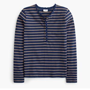 Striped Navy and Tan Kids Shirt